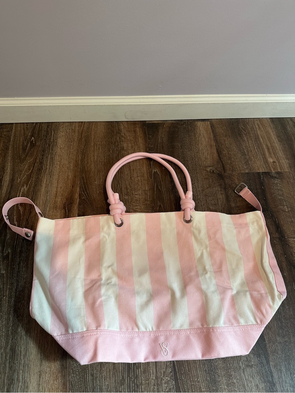 Victoria’s Secret Striped Canvas Tote